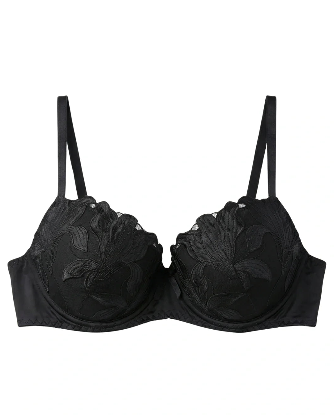 Padded Bra Set - Sapphire Bloom - Black