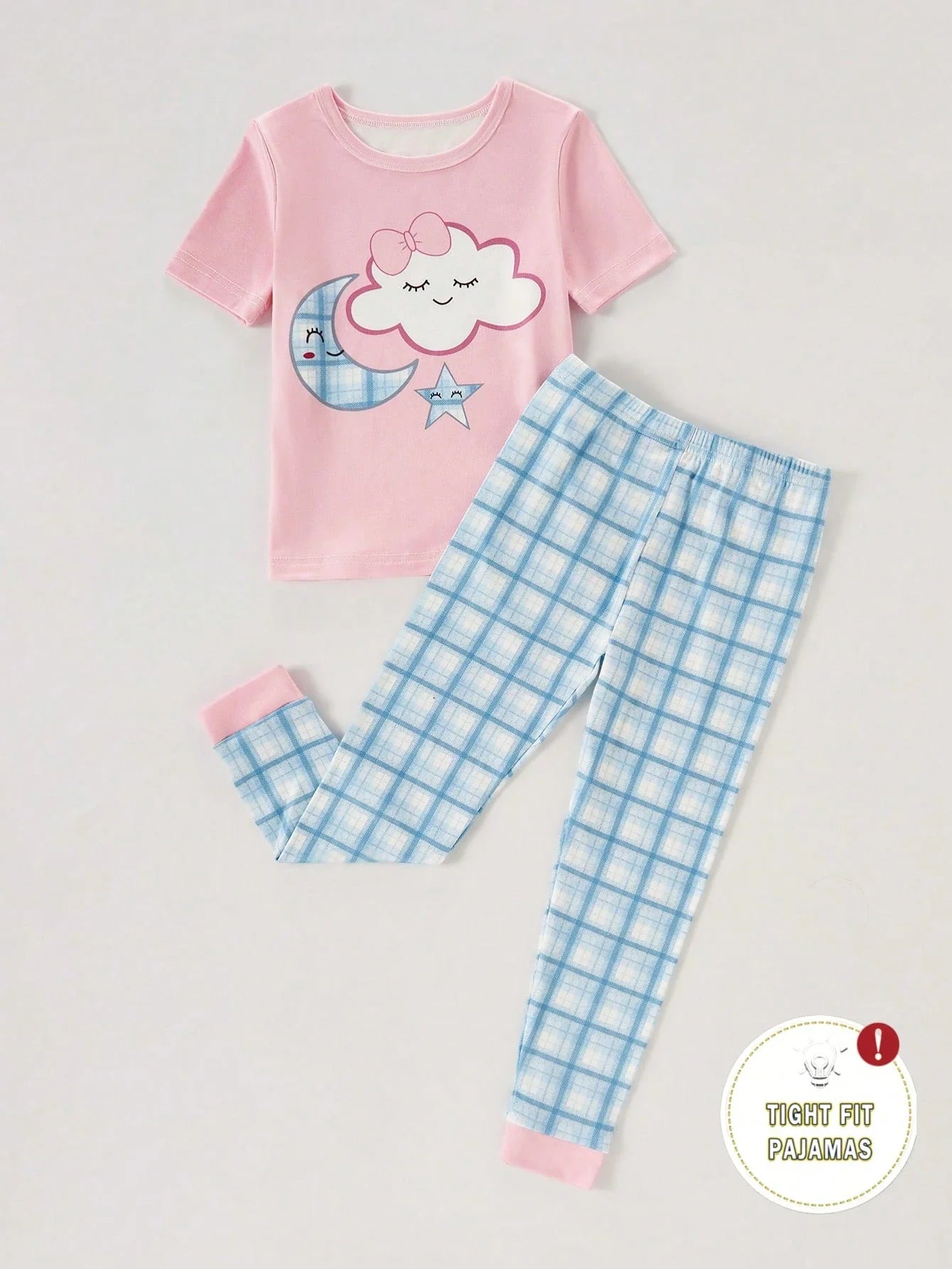 Moon & Cloud Printed Half Sleeve Kids Suit