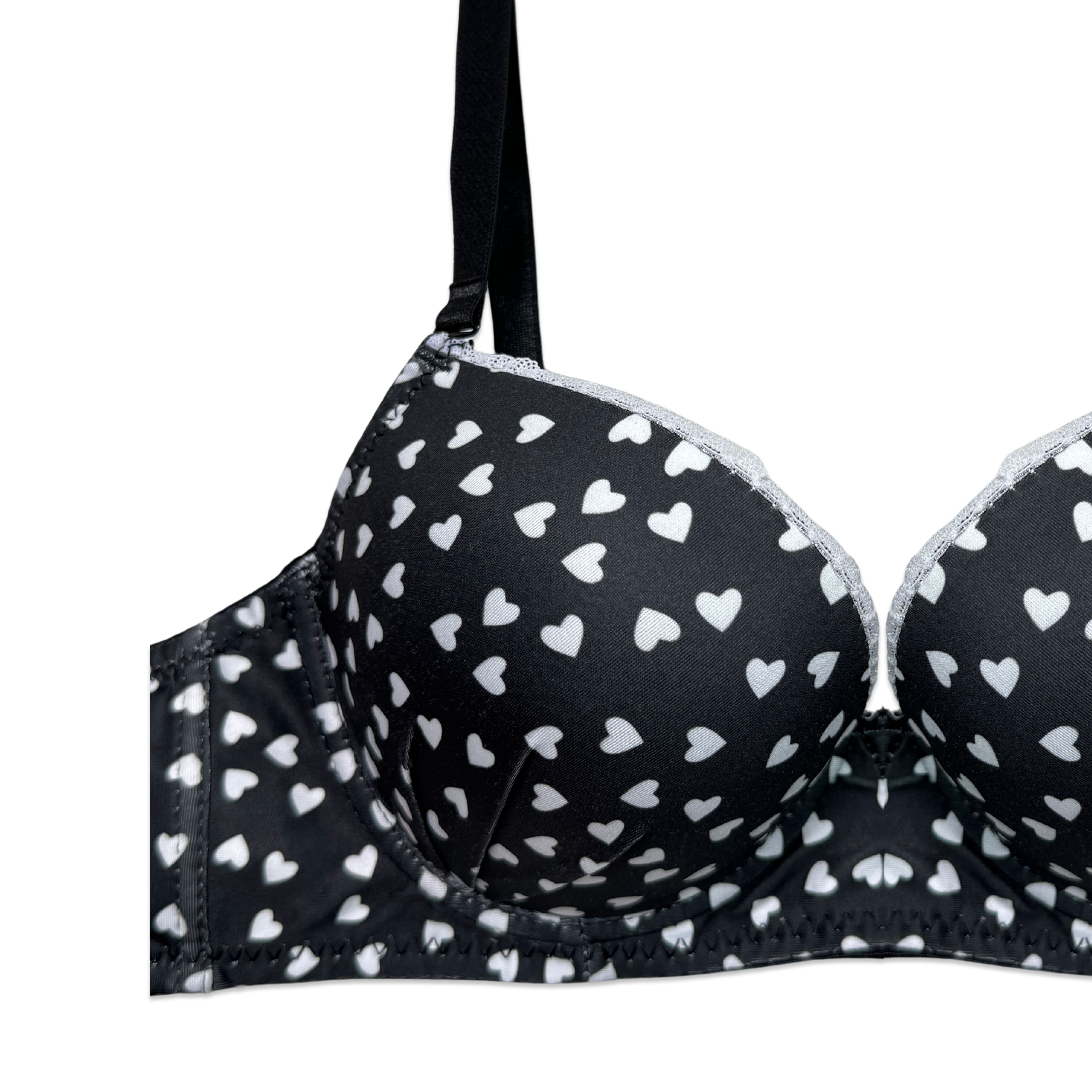 Padded Bra Set - Noir Heart