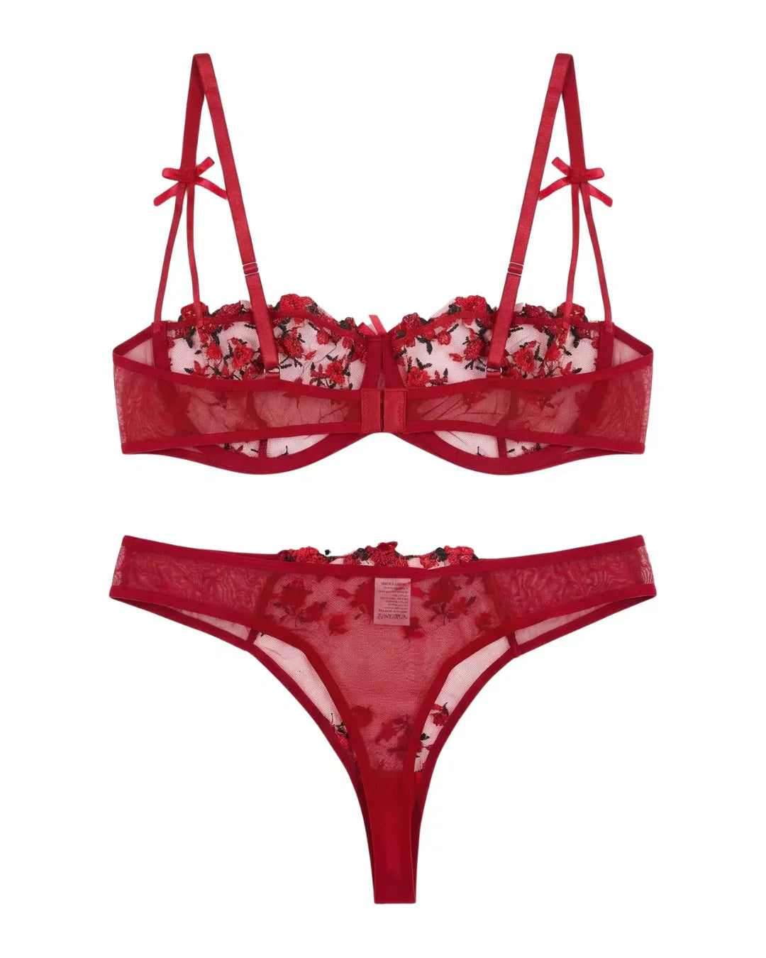 Non Padded Bra Set - Blush Veil - Maroon