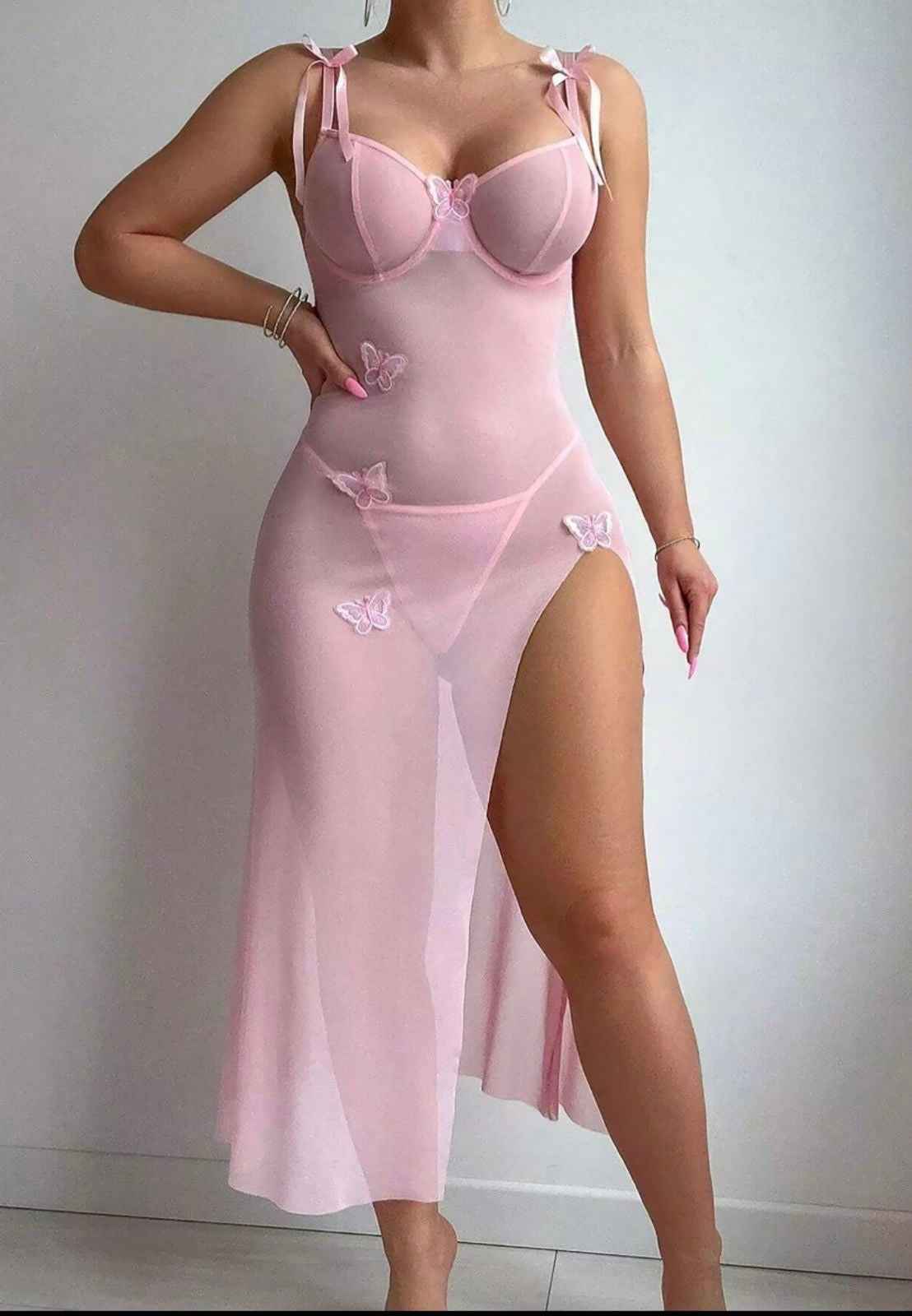 Princess Mesh Butterfly Long Gown