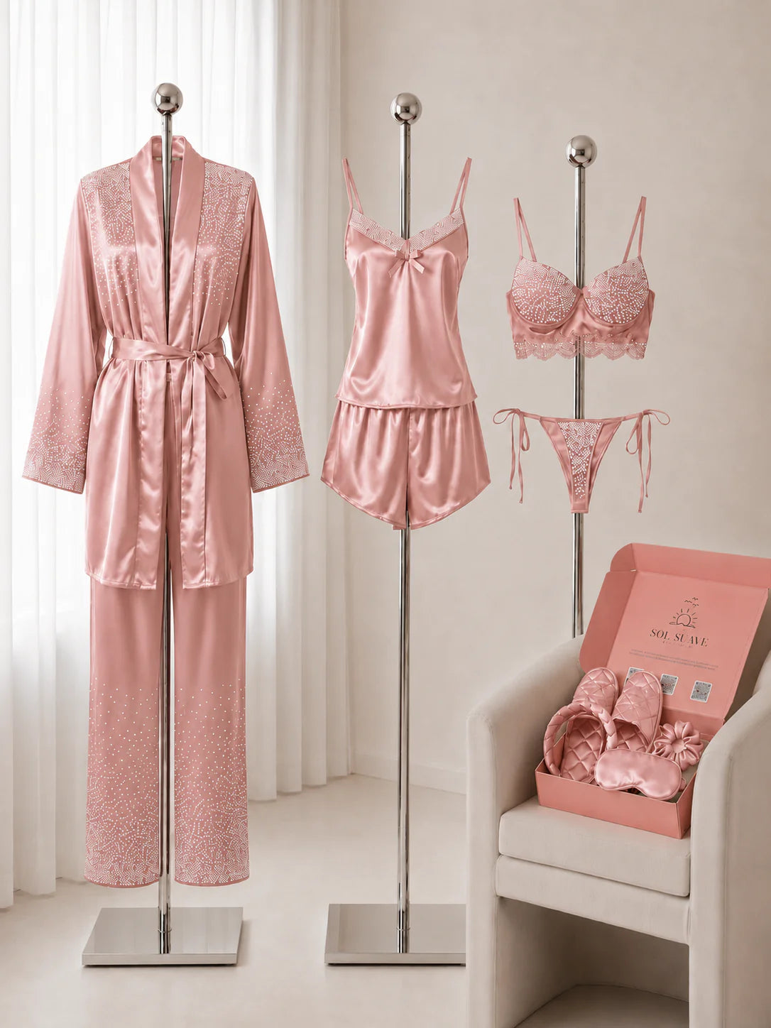 Crystal Set Of Pink