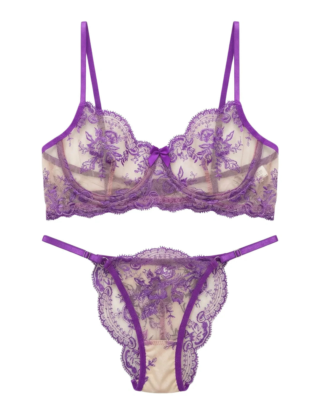 Non Padded Bra Set - Florisse - Purple