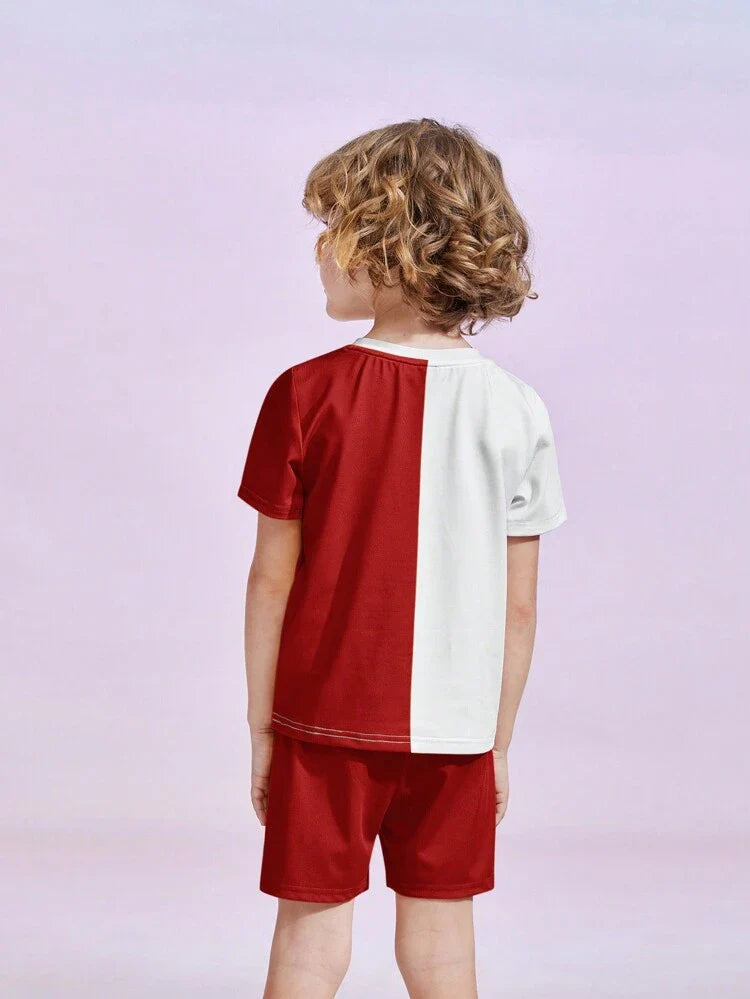 Red Tom & Jerry Half Sleeve Kids Suit (Each)