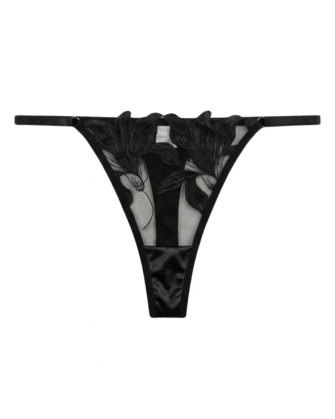 Non Padded Bra Set - Petal Luxe - Black
