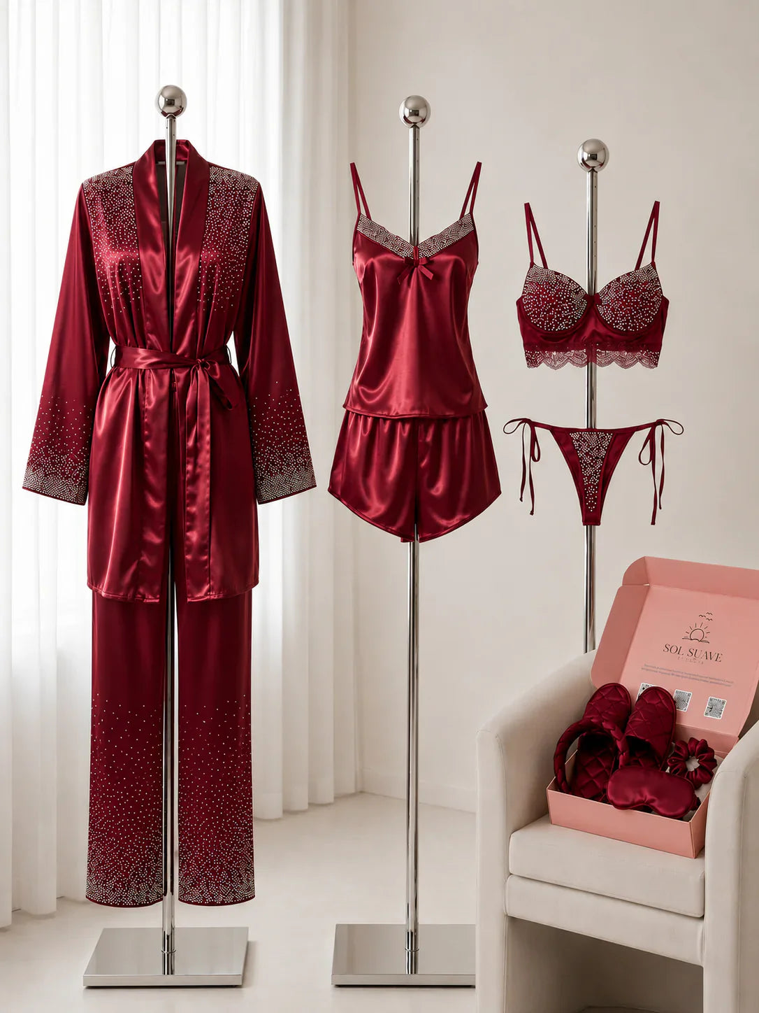 8 PCS Bridal Nightwear Imported
