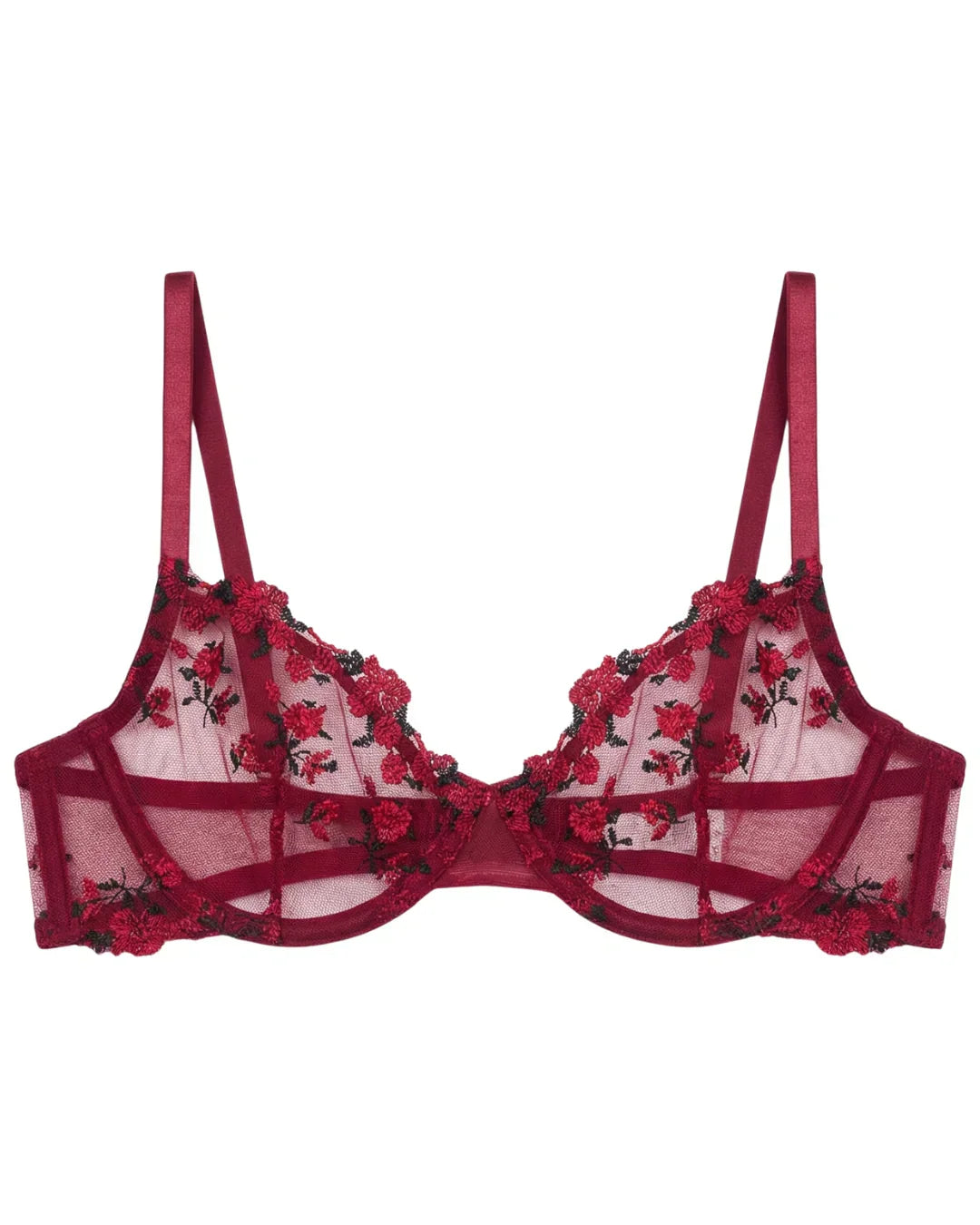 Non Padded Bra Set - Crimson Noir - Maroon