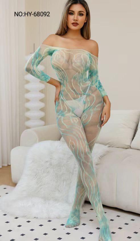 Powder Green Tie & Die Body Stockings👗