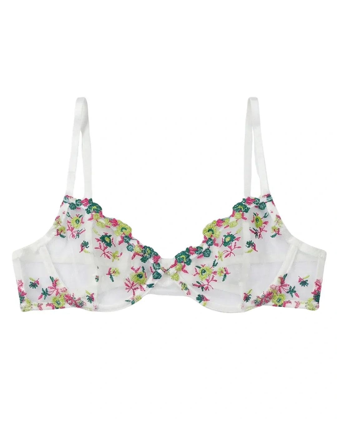 Non Padded Bra Set - Flora Zest - Green