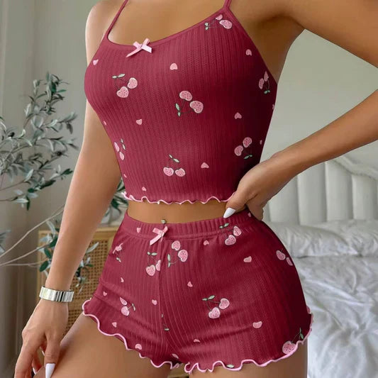 Imported Cherry Blossom Shorts & Cami Set