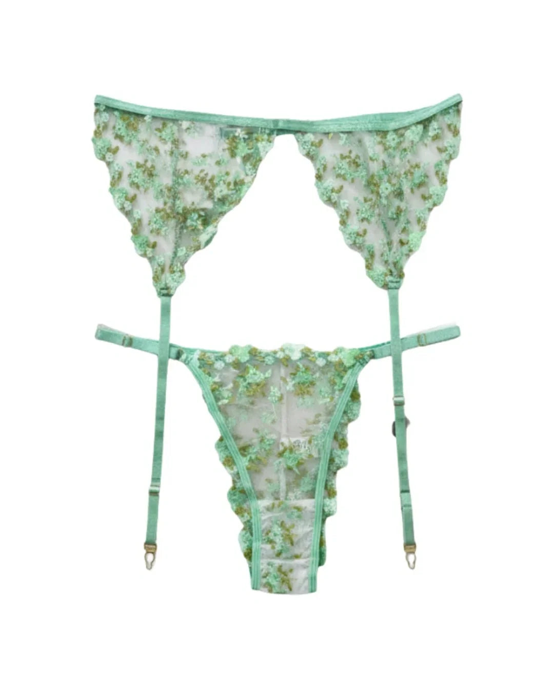 Garter Set - Blossom Muse - Green