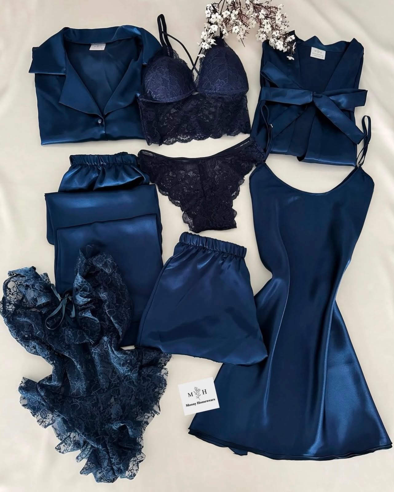 8 pcs bridal nightwear with lingerie